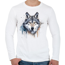 PRINTFASHION Farkas - Férfi hosszú ujjú póló - Fehér