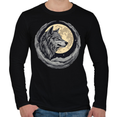 PRINTFASHION Farkas - Férfi hosszú ujjú póló - Fekete