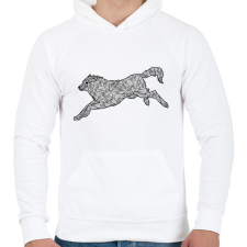 PRINTFASHION Farkas - Férfi kapucnis pulóver - Fehér férfi pulóver, kardigán