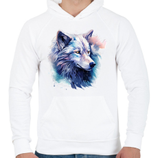 PRINTFASHION farkas - Férfi kapucnis pulóver - Fehér