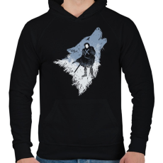 PRINTFASHION Farkas - Férfi kapucnis pulóver - Fekete