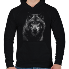 PRINTFASHION farkas - Férfi kapucnis pulóver - Fekete
