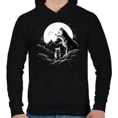 PRINTFASHION farkas - Férfi kapucnis pulóver - Fekete