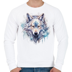 PRINTFASHION farkas - Férfi pulóver - Fehér