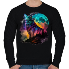 PRINTFASHION Farkas  - Férfi pulóver - Fekete