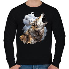 PRINTFASHION Farkas  - Férfi pulóver - Fekete férfi pulóver, kardigán