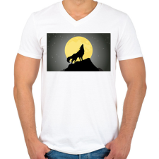 PRINTFASHION farkas - Férfi V-nyakú póló - Fehér férfi póló