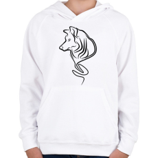 PRINTFASHION Farkas - Gyerek kapucnis pulóver - Fehér