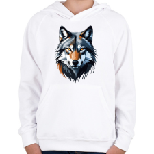 PRINTFASHION Farkas - Gyerek kapucnis pulóver - Fehér gyerek pulóver, kardigán