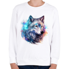 PRINTFASHION farkas - Gyerek pulóver - Fehér gyerek pulóver, kardigán