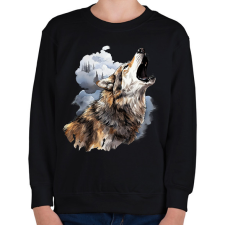 PRINTFASHION Farkas  - Gyerek pulóver - Fekete gyerek pulóver, kardigán