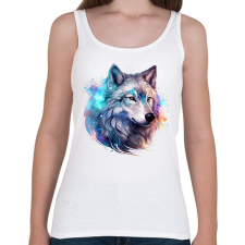 PRINTFASHION farkas - Női atléta - Fehér női trikó