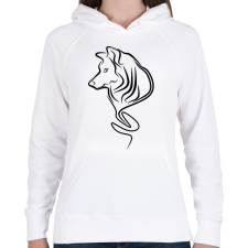 PRINTFASHION Farkas - Női kapucnis pulóver - Fehér női pulóver, kardigán