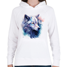 PRINTFASHION farkas - Női kapucnis pulóver - Fehér