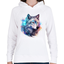 PRINTFASHION farkas - Női kapucnis pulóver - Fehér női pulóver, kardigán