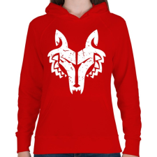 PRINTFASHION Farkas - Női kapucnis pulóver - Piros női pulóver, kardigán
