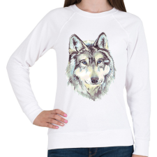 PRINTFASHION farkas - Női pulóver - Fehér női pulóver, kardigán