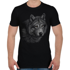 PRINTFASHION Farkas portré - Férfi póló - Fekete férfi póló