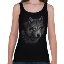 PRINTFASHION Farkas portré - Női atléta - Fekete női trikó