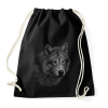 PRINTFASHION Farkas portré - Sportzsák, Tornazsák - Fekete