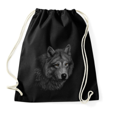 PRINTFASHION Farkas portré - Sportzsák, Tornazsák - Fekete tornazsák