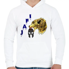 PRINTFASHION farkas spárta - Férfi kapucnis pulóver - Fehér férfi pulóver, kardigán