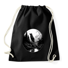 PRINTFASHION farkas - Sportzsák, Tornazsák - Fekete tornazsák