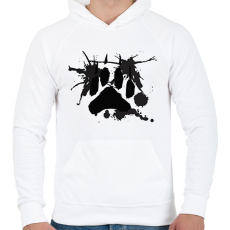 PRINTFASHION Farkas talp - Férfi kapucnis pulóver - Fehér