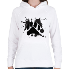 PRINTFASHION Farkas talp - Női kapucnis pulóver - Fehér női pulóver, kardigán