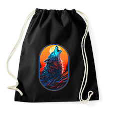 PRINTFASHION Farkas üvöltés a teliholdnál - Sportzsák, Tornazsák - Fekete tornazsák