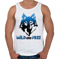 PRINTFASHION Farkas - vad és szabad wild and free - Férfi atléta - Fehér