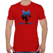 PRINTFASHION Farkas - vad és szabad wild and free - Férfi póló - Piros férfi póló