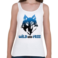 PRINTFASHION Farkas - vad és szabad wild and free - Női atléta - Fehér