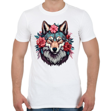 PRINTFASHION Farkas virágokkal - Férfi póló - Fehér férfi póló