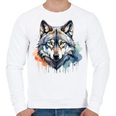 PRINTFASHION farkas vízfesték - Férfi pulóver - Fehér