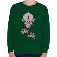 PRINTFASHION Farkasember - Gyerek pulóver - Sötétzöld