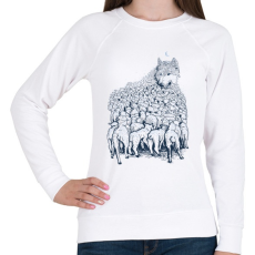 PRINTFASHION Farkashegy - Női pulóver - Fehér