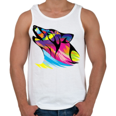 PRINTFASHION Farkaskutya  - Férfi atléta - Fehér