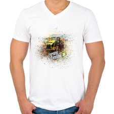 PRINTFASHION Farming simulator 2025 - Férfi V-nyakú póló - Fehér férfi póló