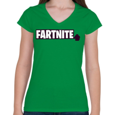 PRINTFASHION Fartnite - Női V-nyakú póló - Zöld női póló