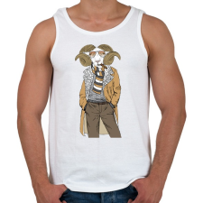 PRINTFASHION Fashion Goat - Férfi atléta - Fehér atléta, trikó