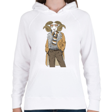 PRINTFASHION Fashion Goat - Női kapucnis pulóver - Fehér