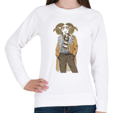 PRINTFASHION Fashion Goat - Női pulóver - Fehér