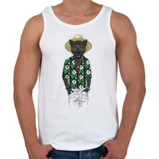 PRINTFASHION Fashion Panther - Férfi atléta - Fehér