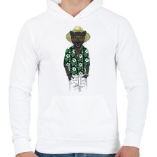 PRINTFASHION Fashion Panther - Férfi kapucnis pulóver - Fehér férfi pulóver, kardigán