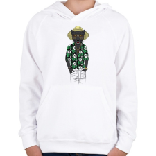 PRINTFASHION Fashion Panther - Gyerek kapucnis pulóver - Fehér gyerek pulóver, kardigán