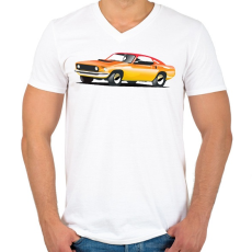 PRINTFASHION Fast car - Férfi V-nyakú póló - Fehér