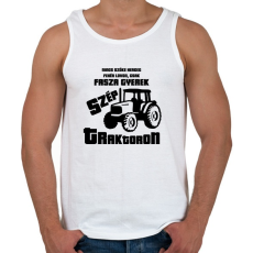 PRINTFASHION Fasza Gyerek Traktoron  - Férfi atléta - Fehér
