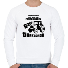 PRINTFASHION Fasza Gyerek Traktoron  - Férfi pulóver - Fehér