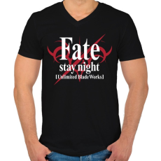 PRINTFASHION Fate Stay Night - Férfi V-nyakú póló - Fekete